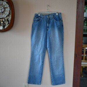 New York & Company Womens Blue Medium Wash Distressed Bootcut Jeans Size 14 Tall